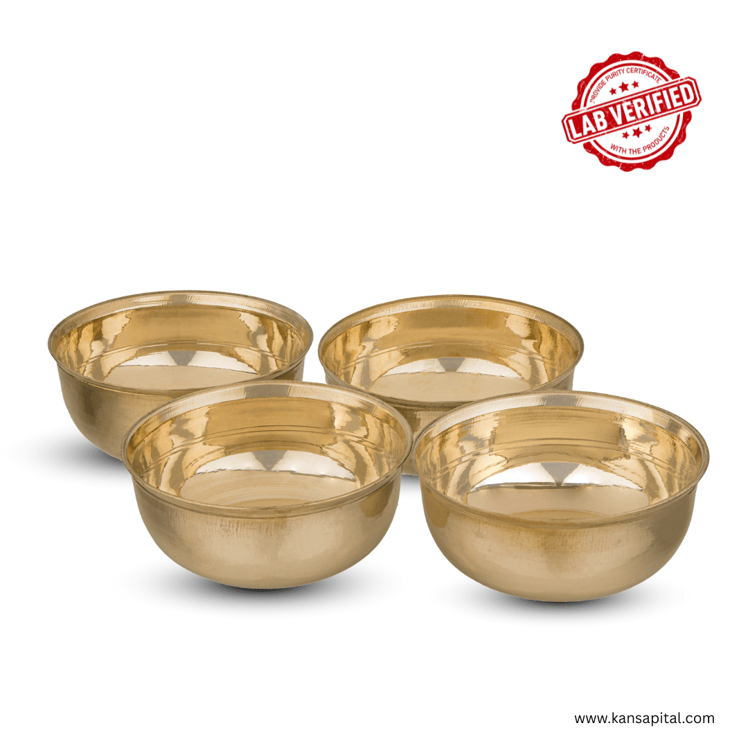 Bronze Vegetable Bowl 100% Original Kansa Bowls| Royal Bronze Bowls (4 in) | Lab Verified Bowls|कांसे की कटोरी | 800 gm